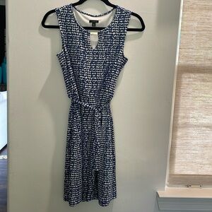 Ann Taylor, blue and white sleeveless dress